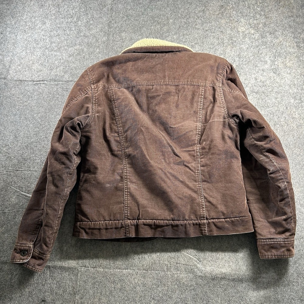 Vintage LL Bean Jacket Womens Medium Brown Corduroy Sherpa Lined Trucker - Picture 8 of 8